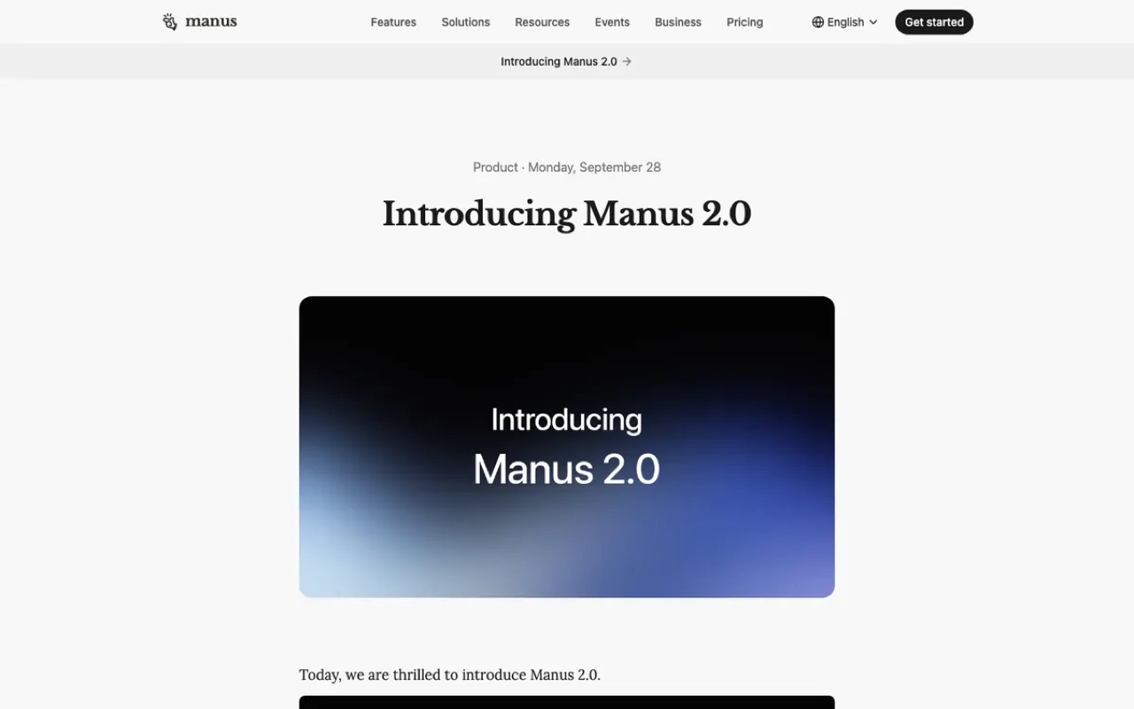 The Cue page on manus.im